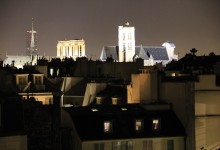 La Tour Maine-Montparnasse, la cathédrale Notre-Dame de Paris et l'église Saint-Gervais